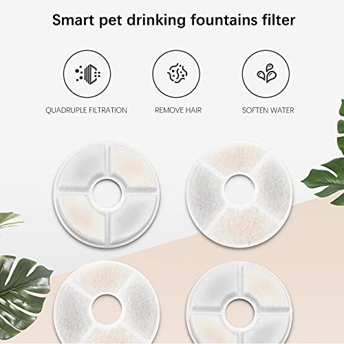 laoonl Filtros dispensadores de agua para mascotas, filtro redondo de fuente de gato de algodón reemplazo para el hogar de la flor del gato fuente de agua