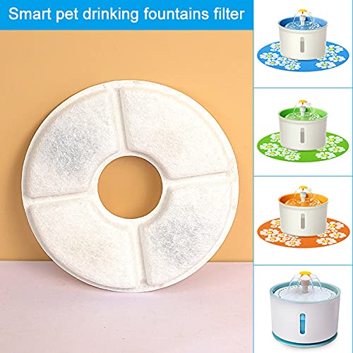 laoonl Filtros dispensadores de agua para mascotas, filtro redondo de fuente de gato de algodón reemplazo para el hogar de la flor del gato fuente de agua