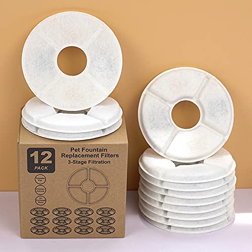 laoonl Filtros dispensadores de agua para mascotas, filtro redondo de fuente de gato de algodón reemplazo para el hogar de la flor del gato fuente de agua