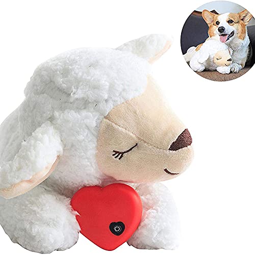 laoonl Juguete para cachorros con latidos del corazón y calmante el comportamiento de entrenamiento de juguete para dormir animal de peluche para aliviar la ansiedad por separación.