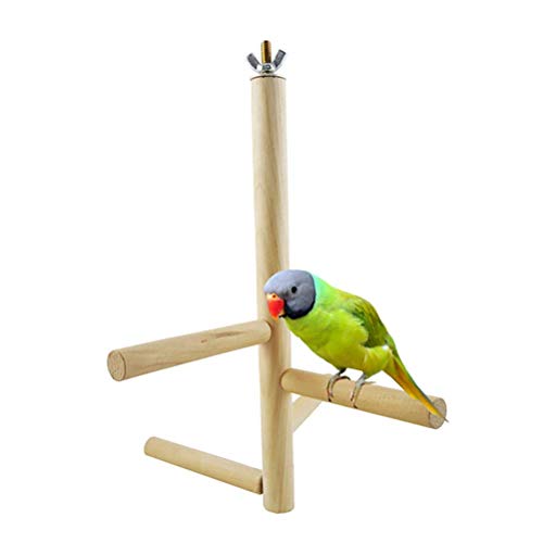 Las perchas de aves, loro soporte perchas de madera 4 capas juguete Cuidado escenario de madera perca pico garra jaula hábitats de las aves loros periquitos Cockatiel Jaula Accesorios zcaqtajro