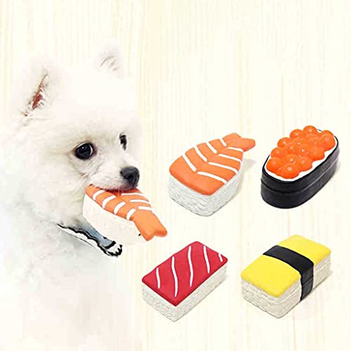 Látex Sushi Mascotas juguetes 4 piezas chirridos juguetes para perros juguetes de perro juguetes para perros para perros grandes juguetes para perros para cachorros juguetes de perrito juguetes para p