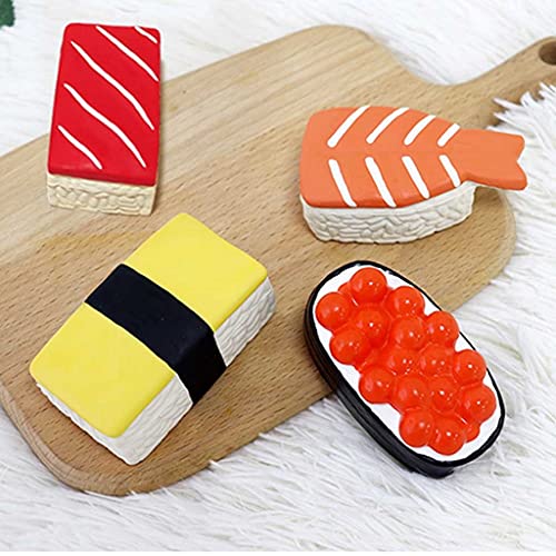 Látex Sushi Mascotas juguetes 4 piezas chirridos juguetes para perros juguetes de perro juguetes para perros para perros grandes juguetes para perros para cachorros juguetes de perrito juguetes para p