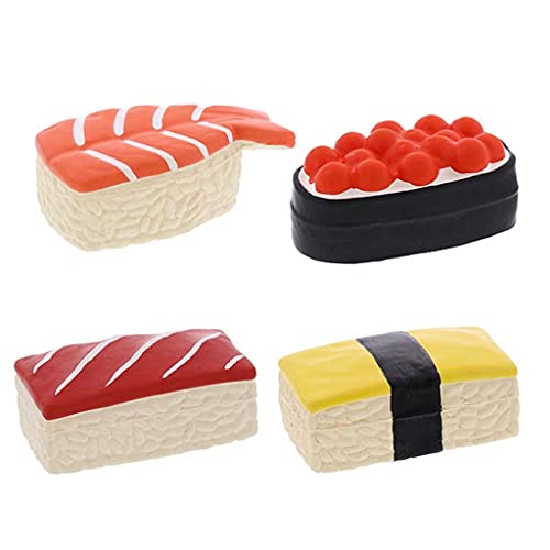 Látex Sushi Mascotas juguetes 4 piezas chirridos juguetes para perros juguetes de perro juguetes para perros para perros grandes juguetes para perros para cachorros juguetes de perrito juguetes para p
