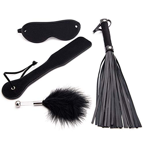 Látigo Negro de 4 Piezas para Cultivos de Cuero de Caballo para látigos de Cultivo de Caballos