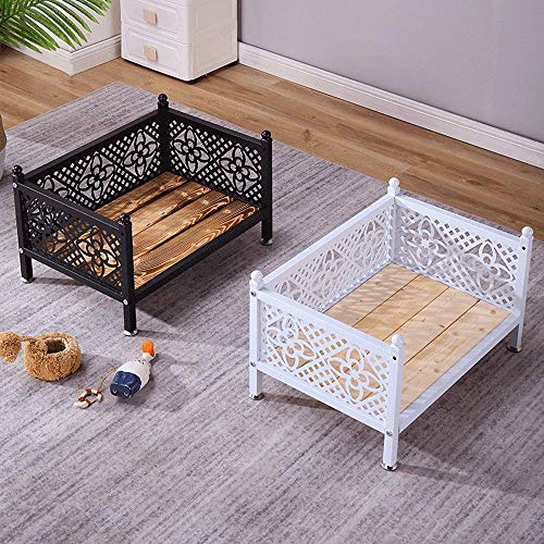 Ldelw Cama for Perros extraíble y Lavable Perro Grande Hierro Forjado Pelo de Oro Pelo de Oro Matería de Mascota (Color: Blanco) sunyangde (Color : White, Size : -)