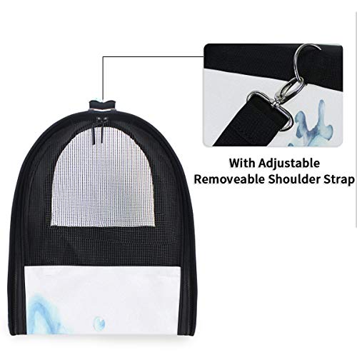 LDIYEU Pintura Chica De Pescado Portátil Gato Perro Cachorro Portador Gatito Pug Mochila Bolsa de Transporte Aerolínea aprobada Pet Carrier para al Aire Libre Viaje