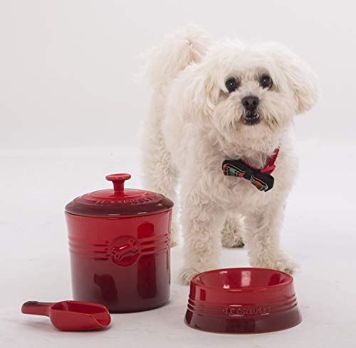 Le Creuset, Recipiente para pienso con Pala dosificadora, 12,6 x 19 cm, 1.9 l, Apto para lavavajillas, Rojo Cereza