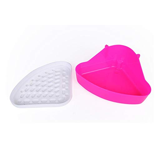 Lecho para Conejos Esquinero Conejo Hámster Baño Bandeja de Arena para Conejillo de Indias Guinea Cerdo Baño Jaula para Hamster, Bandeja Pink