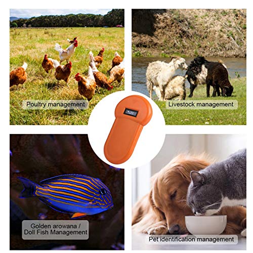 Lector de microchip, lector de microchip para mascotas con chip ISO ID, lector de animales LCD, para aves de corral