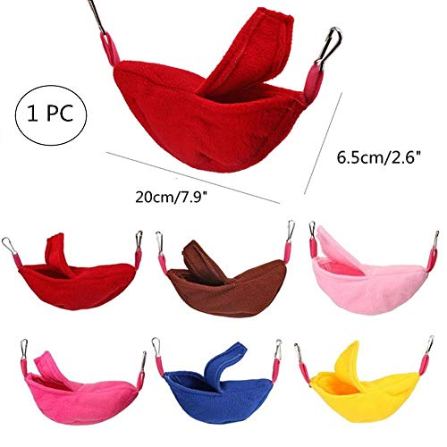 LEDDP Cama Hamster Cama Conejo Rata Cama Hamacas de Rata para Jaula Ardilla Bolsa de Dormir Hámster Hamaca Hurón hamacas Jaula para Hamster, Accesorios Yellow