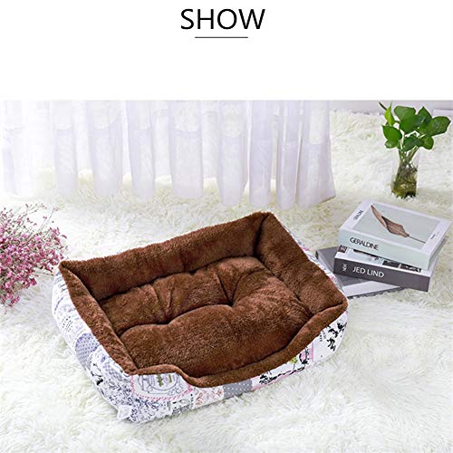 LEDDP Cama para Perros Cama para Gatos Caseta Perro Cama Mascotas Perro Cama Perro Impermeable Cama Antiestres Gato Manta Gato Cama Gato Grande For Gatito Medium,British Style Coffee