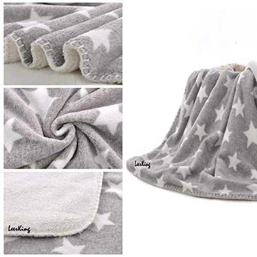 LeerKing Manta Perro Gatos Conejos Manta Pequeña Mascota Grueso Mantas Termicas Cachorro Gatito 150 x 100cm Gris