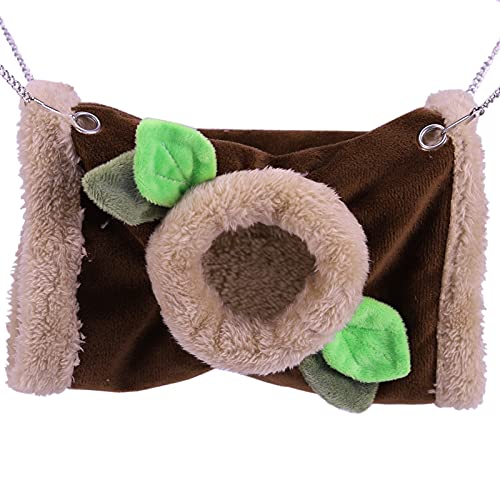 LeerKing Paquete de 2 hamaca pequeña para mascotas de 3 niveles con columpio para colgar cama y túnel de jaula, juguetes para escondite de hojas, accesorios para animales pequeños para ratas