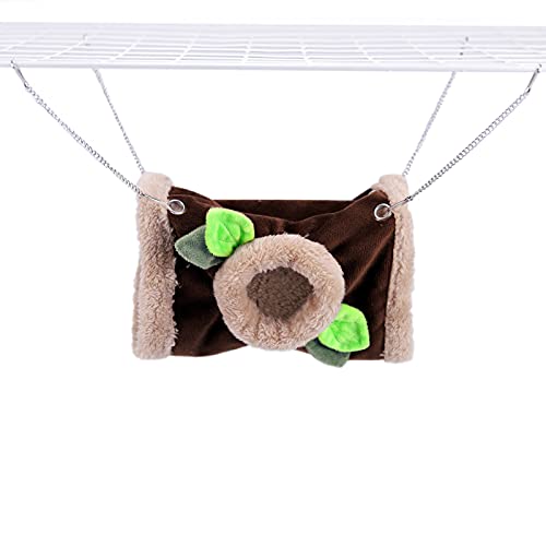 LeerKing Paquete de 2 hamaca pequeña para mascotas de 3 niveles con columpio para colgar cama y túnel de jaula, juguetes para escondite de hojas, accesorios para animales pequeños para ratas