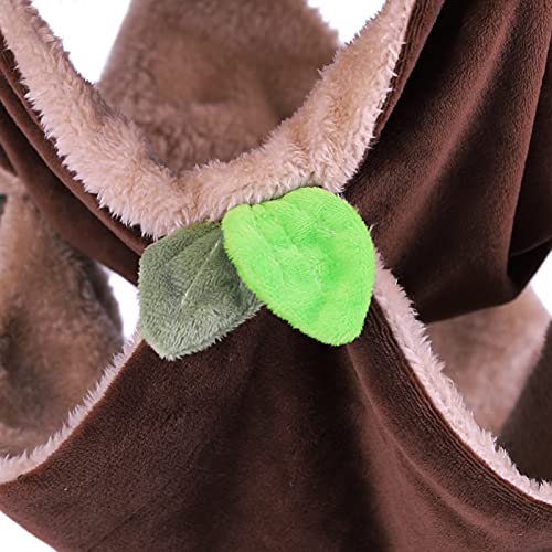 LeerKing Paquete de 2 hamaca pequeña para mascotas de 3 niveles con columpio para colgar cama y túnel de jaula, juguetes para escondite de hojas, accesorios para animales pequeños para ratas
