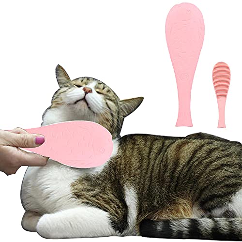 LEEYAN Peine para Gatos Cepillo para el Cabello para Aseo Peine en Forma de pez para Gato Cepillo para Gatitos según los hábitos y el diseño de la Lengua Suministros para Mascotas （1pc）