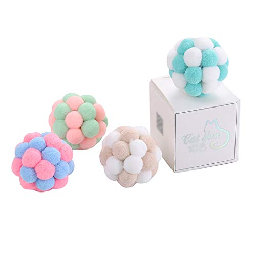 Legendog Bola De PompóN De Gato Juguete Interactivo para Gatos De Dos Colores Juguete para Gatitos Bola De Campana para Gatos Juguete para Gatos