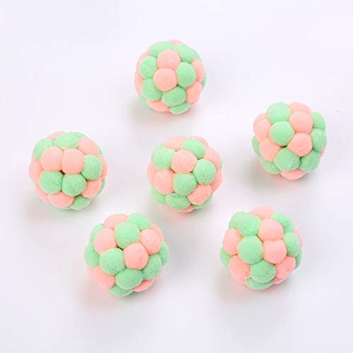 Legendog Bola De PompóN De Gato Juguete Interactivo para Gatos De Dos Colores Juguete para Gatitos Bola De Campana para Gatos Juguete para Gatos