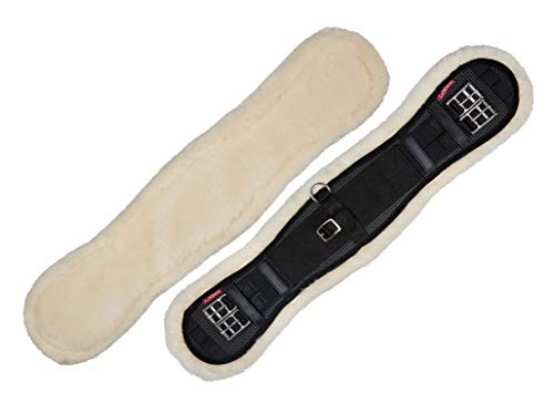 LeMieux Merino+ Integrated Mono Girth Cinchas de Doma, Unisex Adulto, Negro y Natural, 55 cm