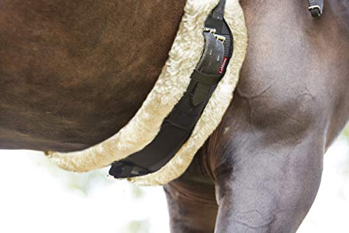 LeMieux Merino+ Integrated Mono Girth Cinchas de Doma, Unisex Adulto, Negro y Natural, 55 cm