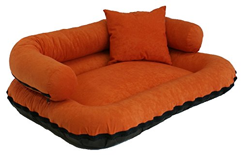 Leo4dog. Sofá alova. Cesta para chien. diferente tamaños, colores. Cama para perro. Cojín para perro. Perro cesta. (L-100X80, Naranja)