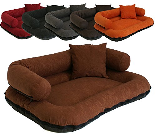 Leo4dog. Sofá alova. Cesta para chien. diferente tamaños, colores. Cama para perro. Cojín para perro. Perro cesta. (L-100X80, Naranja)