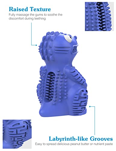 Lewondr Juguete Masticable para Perros Pequeños y Medianos, Alimentador para Morder con Forma Cocodrilo Caucho Duradero, Juguete para Mascotas Interactivo para Limpieza de Dientes Entrenamiento, Azul