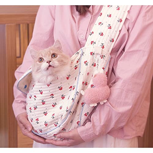 LHYKJ Pequeño Gato, Mascota, Perro, Transportador, Mochila, Paquete Frontal, Monedero, Bandolera para Cachorros, Bolsa De Viaje para Perros, Bolso para Montar Al Aire Libre,16.9 * 4.3 * 11.4in