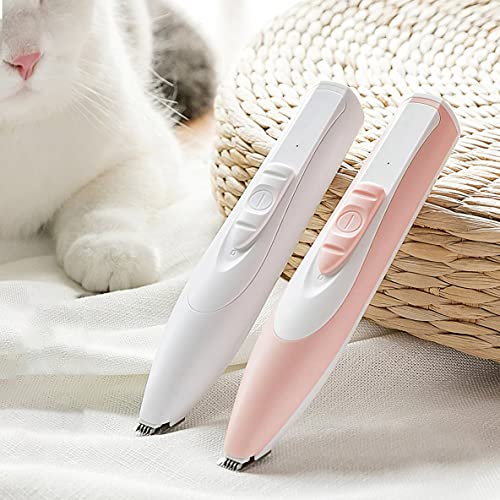 Libartly Máquina De Peluquería para Perros Y Mascotas, Recortadora De Carga USB Eléctrica para Mascotas, Gatos, Perros, Cara, Orejas, Orejas, Afeitadora De Pelo De Bajo Ruido, Rosa 160X30X26Mm