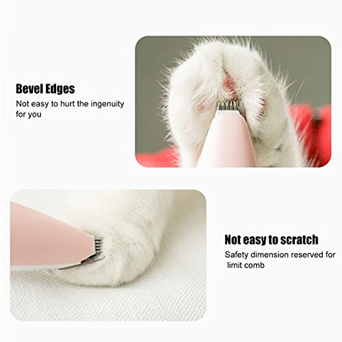 Libartly Máquina De Peluquería para Perros Y Mascotas, Recortadora De Carga USB Eléctrica para Mascotas, Gatos, Perros, Cara, Orejas, Orejas, Afeitadora De Pelo De Bajo Ruido, Rosa 160 * 30 * 26Mm