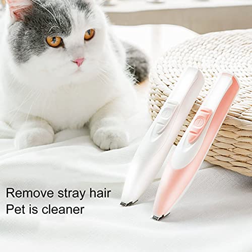 Libartly Máquina De Peluquería para Perros Y Mascotas, Recortadora De Carga USB Eléctrica para Mascotas, Gatos, Perros, Cara, Orejas, Orejas, Afeitadora De Pelo De Bajo Ruido, Rosa 160 * 30 * 26Mm