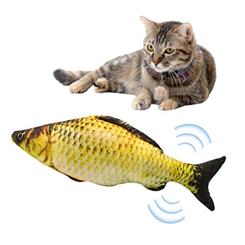 libelyef Juguete eléctrico para Gatos con Peces en Movimiento - Simulación de Peces eléctricos para muñecas - Juguete para Gatos - Juguete para Gatos con pez Flojo con Hierba gatera para Jugar