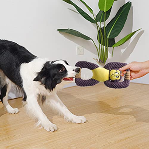 libelyef Tug Squeaky Toys - Tug Squeaky Plush Interactive Toys con Dos Asas y Aspecto Animal, Juguete de Cuerda para Mascotas para Entrenamiento de mordeduras de Perro Tug Play
