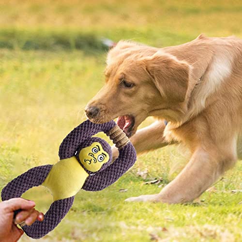 libelyef Tug Squeaky Toys - Tug Squeaky Plush Interactive Toys con Dos Asas y Aspecto Animal, Juguete de Cuerda para Mascotas para Entrenamiento de mordeduras de Perro Tug Play