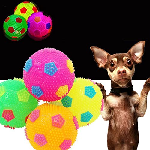 LIEMOAS Bola de Juguete para Perros chirriante, Bola de Captura chirriante Que rebota Duradera, Utilizada para la Limpieza de Dientes y el Cuidado Dental, Bola Intermitente,