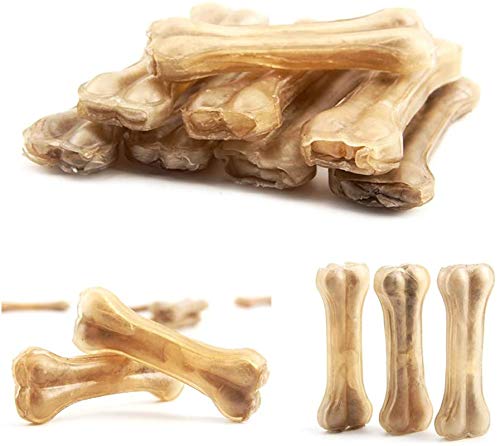 lihai Rawhide Hide Pressed Bones Natural Dog Chews Treats Large,Rawhide Knuckle Bones Large,Tripe Filled Rawhide Bone,Natural Healthy edibles Puppy,Dogs Healthy Treats Low Fat,13cm,10pcs