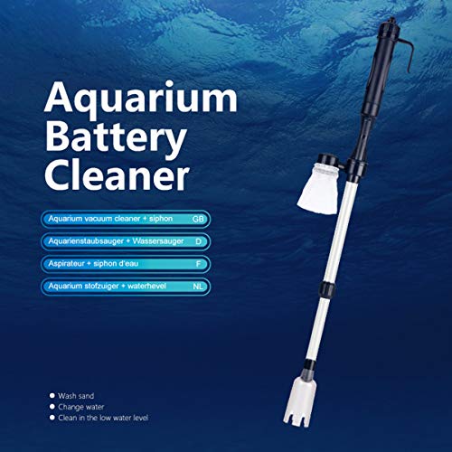 Limpiador Eléctrico Acuario, Aspirador Automático para Acuario, Kit de Limpiador de Grava para Acuarios Medianos y Grandes, Cambio de Agua, Lavado de Arena y Absorción de Heces