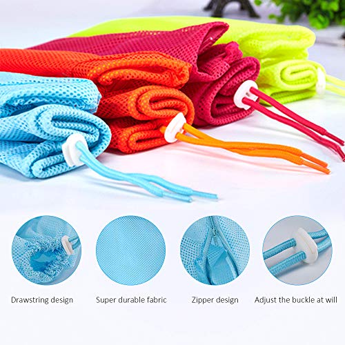 LINVINC Bolso para Aseo de Gatos - Multifuncional Bolsa Ajustable de Lavado Bolsa de Malla de Poliester para Ducha para Bañarse Recorte de Uñas - Naranja