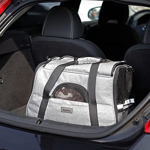 lionto Bolsa transportín Plegable para Perros transportín para Perros Bolsa para Perros Gris