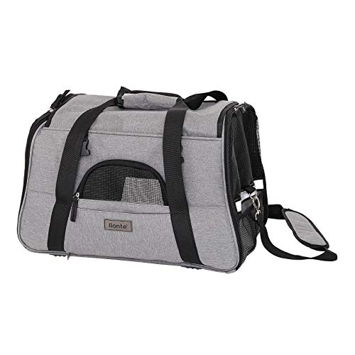 lionto Bolsa transportín Plegable para Perros transportín para Perros Bolsa para Perros Gris