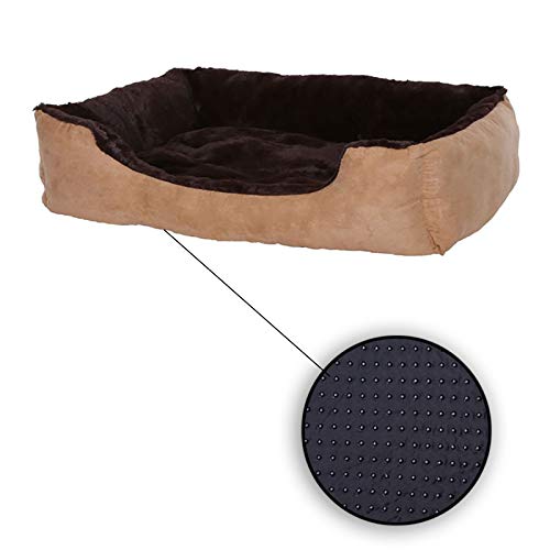 lionto Cama perros cojín perros cesta perros con cojín tamaño (XL) 90x70 cm marrón/beige