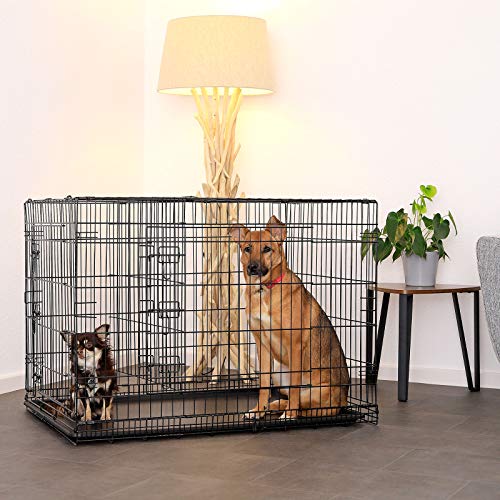 lionto Jaula transporte plegable para perros caja de transporte (XXL) 106x71x77 cm