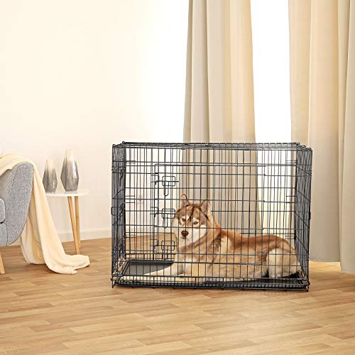 lionto Jaula transporte plegable para perros caja de transporte (XXL) 106x71x77 cm