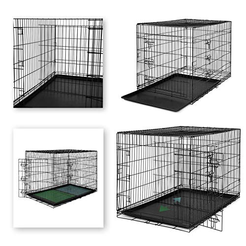 lionto Jaula transporte plegable para perros caja de transporte (XXL) 106x71x77 cm