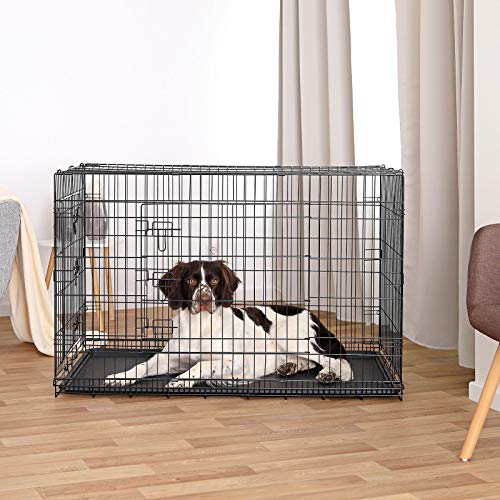 lionto Jaula transporte plegable para perros caja de transporte (XXXL) 122x75x81 cm