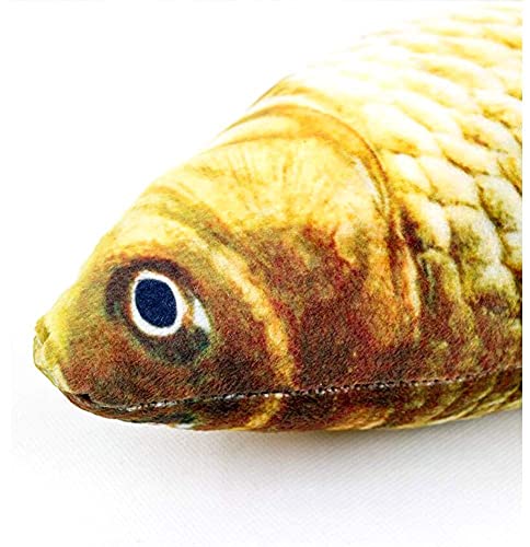 LITINGT Juguetes de pez con Hierba gatera para Gatos, Juguete de Peluche Realista para Masticar Mascotas, Limpieza de Dientes, Juguetes de Almohada con pez Gato, Gatos, Perros (Color: