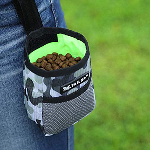 LITU - Bolsa de golosinas para perro, tela Oxford resistente al agua, gran capacidad, bolsa para golosinas para perro, dulces, juguetes para animales y accesorios de adiestramiento, color camuflaje
