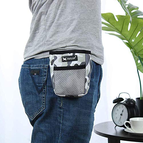 LITU - Bolsa de golosinas para perro, tela Oxford resistente al agua, gran capacidad, bolsa para golosinas para perro, dulces, juguetes para animales y accesorios de adiestramiento, color camuflaje