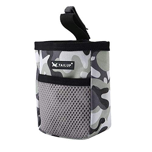 LITU - Bolsa de golosinas para perro, tela Oxford resistente al agua, gran capacidad, bolsa para golosinas para perro, dulces, juguetes para animales y accesorios de adiestramiento, color camuflaje